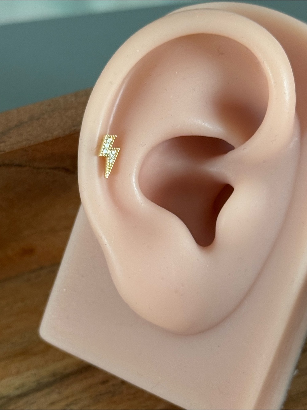 Modern Mood "Ricky" Lightning Bolt 14K Yellow Gold & Diamond Threadless End